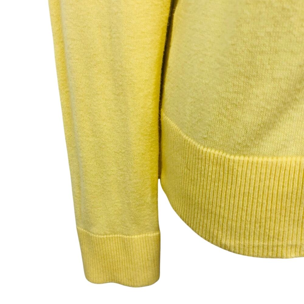 Ann Taylor Loft Light Yellow Lightweight Cardigan Stylish Ruffled V Neckline - Picture 6 of 16